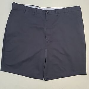 Roundtree & Yorke Easy Care men's flat-front Short in a dark color,  Navy Sz 46